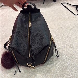 Rebecca Minkoff Black and Gold Mini Backpack